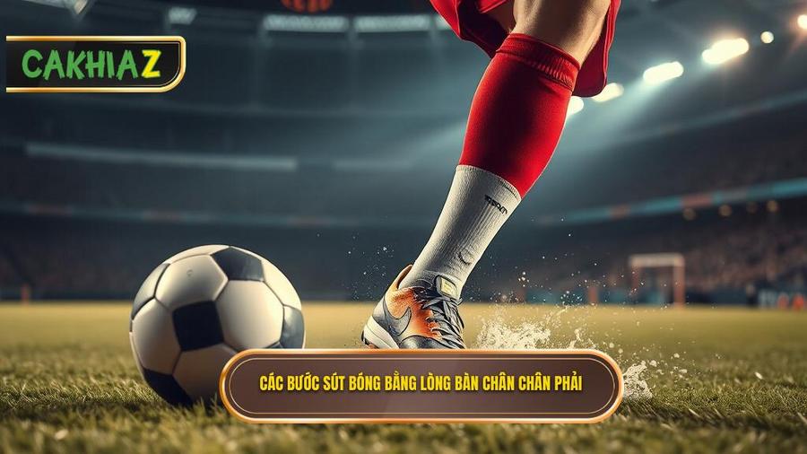 Phân tích chi tiết các bước thực hiện kỹ thuật sút bóng bằng lòng bàn chân phải
